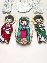 Image 1 of Baby Virgen, St Jude and Sacred Heart Bundle - Communion/ Baptism Collection