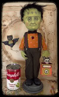 Image 3 of Frankenstein folk Art Halloween Doll 