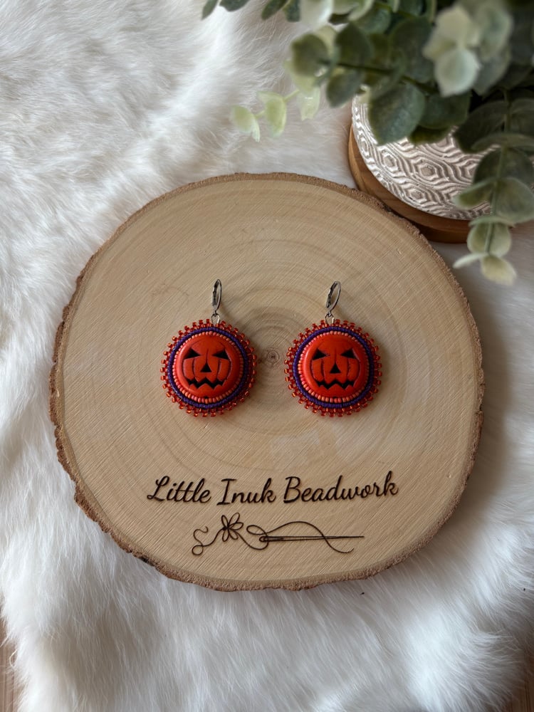 Image of Purple Pumpkin Earrings