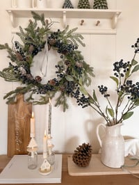 Image 6 of Cream Christmas Candle Holders ( set or singles )
