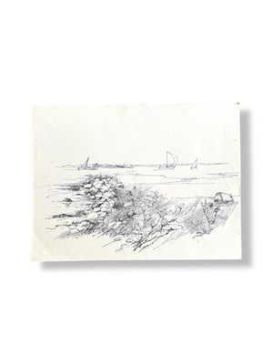 Image of VINTAGE DUTCH DRAWING: LANDSCAPE #9