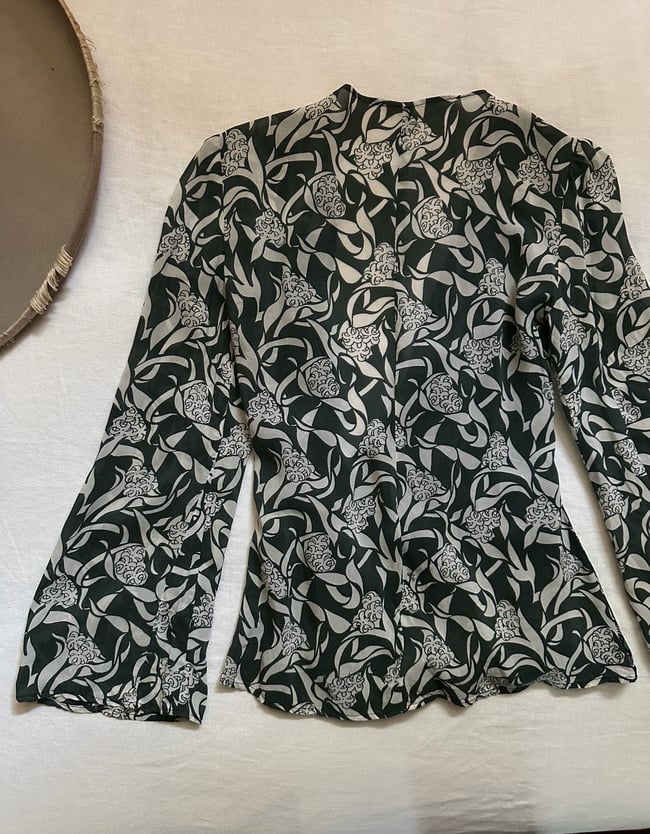 late 1960s patchwork wrap blouse