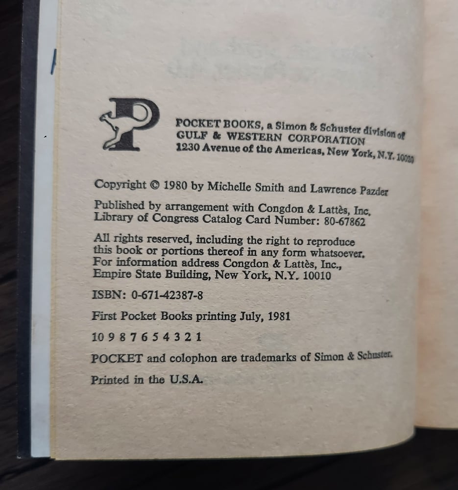 Michelle Remembers, by Michelle Smith & Lawrence Pazder - SIGNED by John Stanley