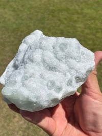 Image 2 of Green Cubic Fluorite On Druzy White Quartz Specimen #2318