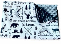 Image 1 of “Be Adventurous “ Minky Blanket Car Seat Size-17”x 28”