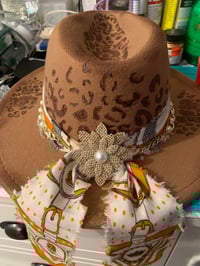 Image 3 of “He Loved Me First” Narrow Brim Hand-burned Panama hat