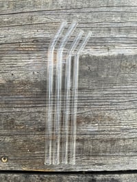 Image 2 of Clear Glass Bent Straw 