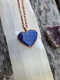 Image 1 of Electroformed lapis lazuli heart necklace 03