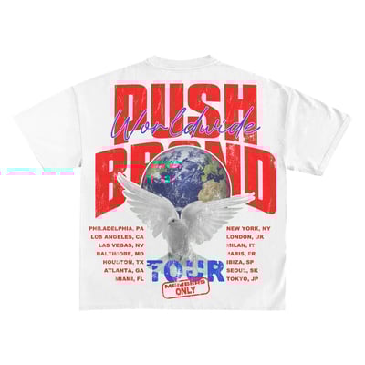 Image of World Tour T Shirt White & Red