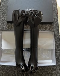 Image 1 of BOW BLACK TALL BOOTS