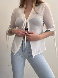 Image 2 of White sheer top // M