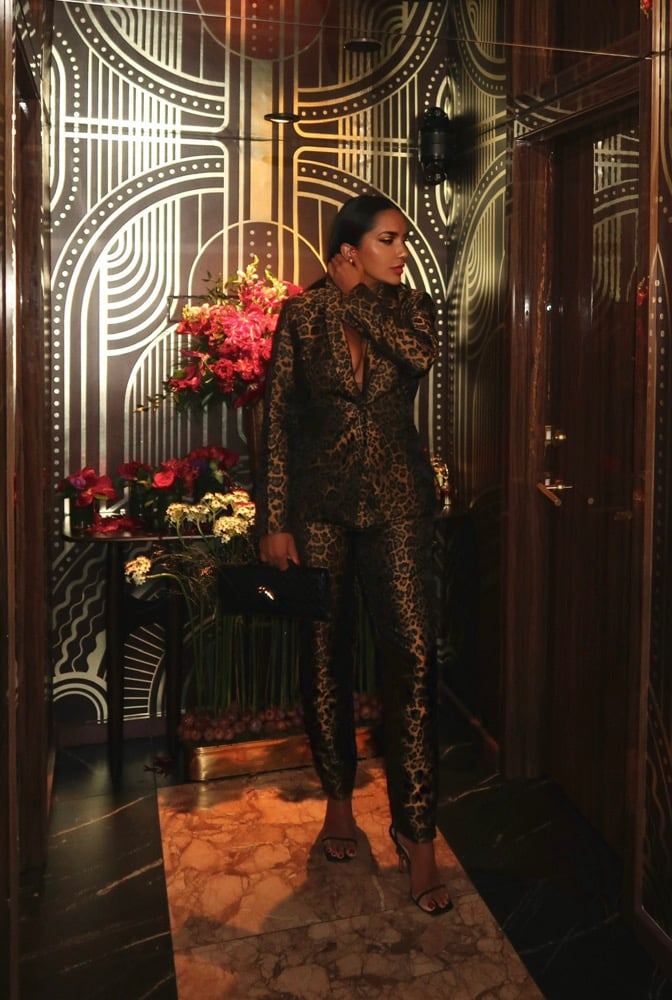 Image of SHIMMERY LEOPARD PRINT SUIT SET (MEDIUM)