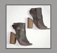 Image 1 of DV DOLCE VITA taupe faux leather peep toe sandals 