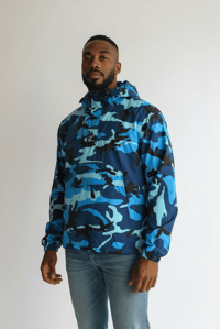 Image 1 of Windbreaker Blue Camo