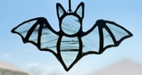 Image 1 of Black Bat Stained Glass Suncatcher