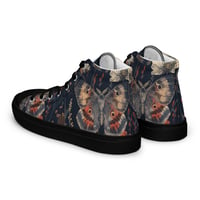 Image 6 of Grunge Goth Style Cottagecore Moth Women’s high top canvas shoes