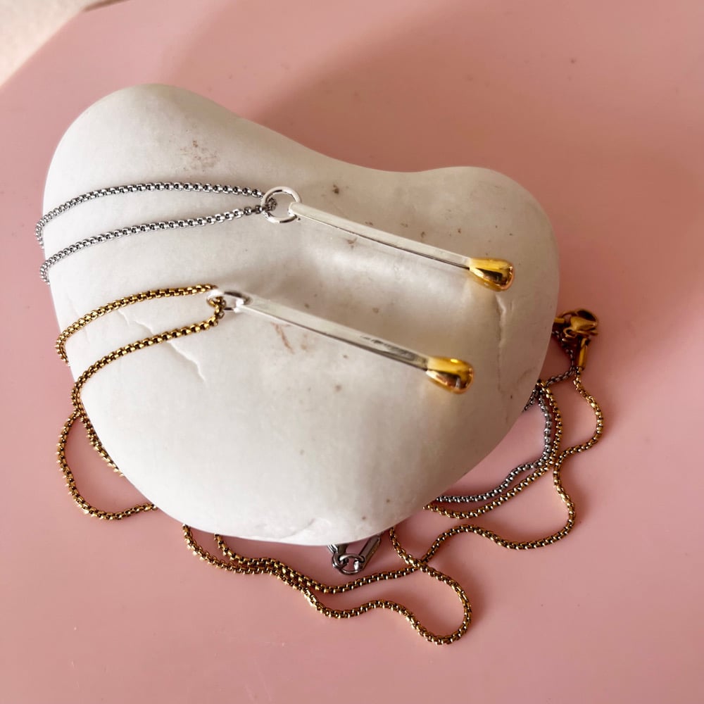 Image of Silver and Gold Matchstick Necklace