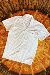 Image 1 of Vintage Mens 60s shirt size M  (cream with brown squares)