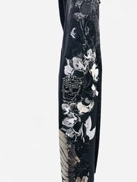Image 3 of Flower Patchwork Denim Pants (Black)