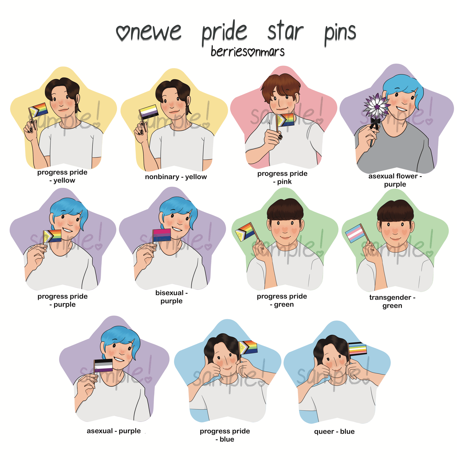 1we star pride pins