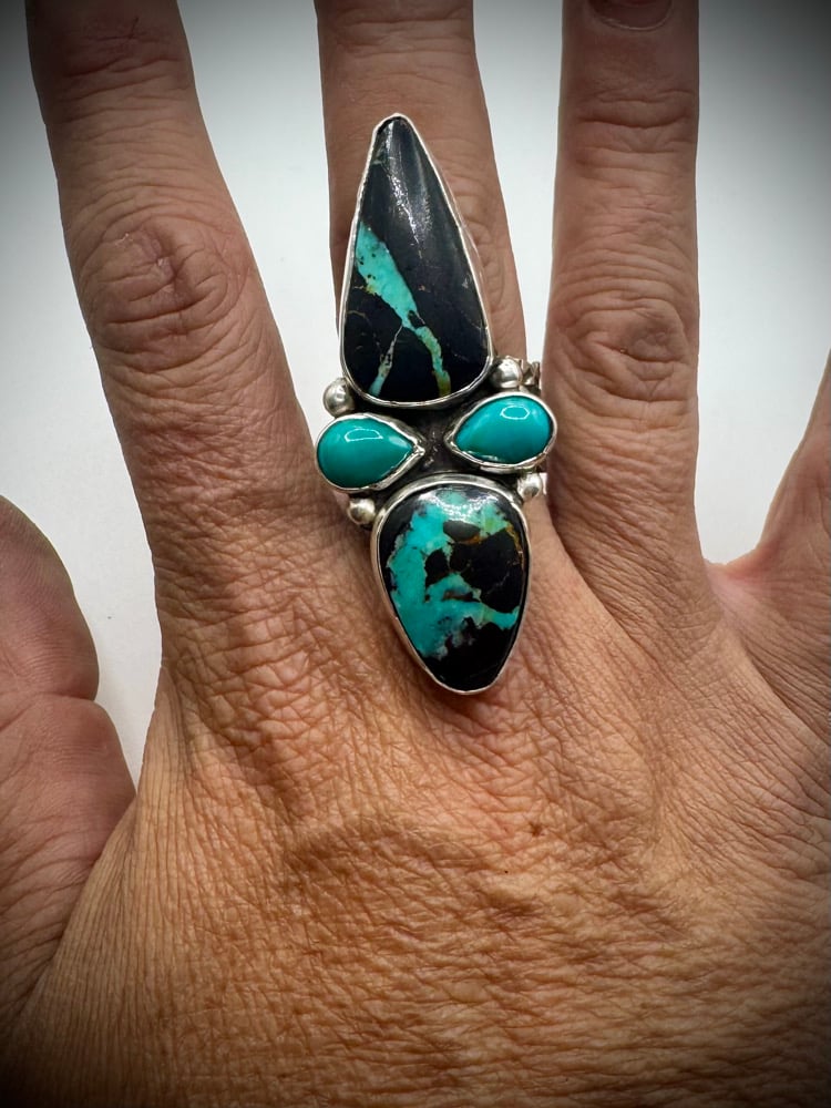 Image of Blackjack Ring - hand stamped cigar band - adjustable