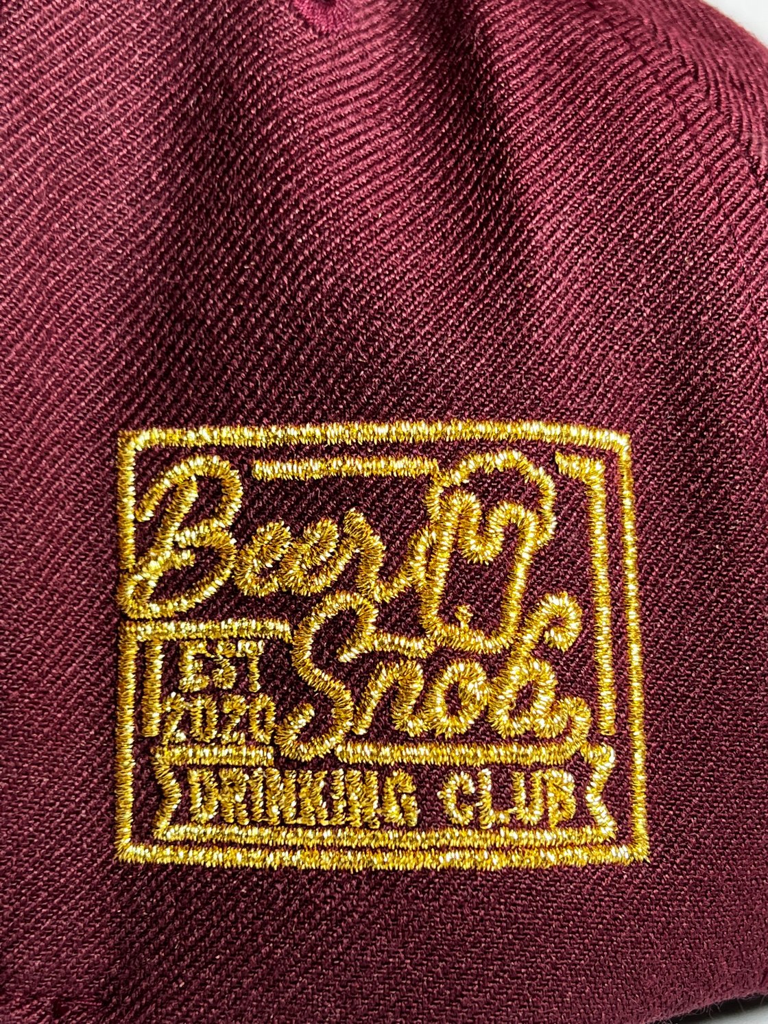 Image of Metallic Gold Drip Maroon Hat