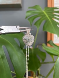 Image 4 of Silver Ocean  Jasper Heart Crystal Necklace