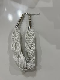 Image 1 of white bead braid necklace 