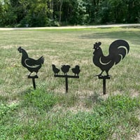 Image 2 of Rooster, Chicken and Baby Chicks Set