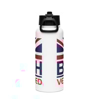 Image 2 of British Veteran Owned Stainless steel water bottle with a straw lid