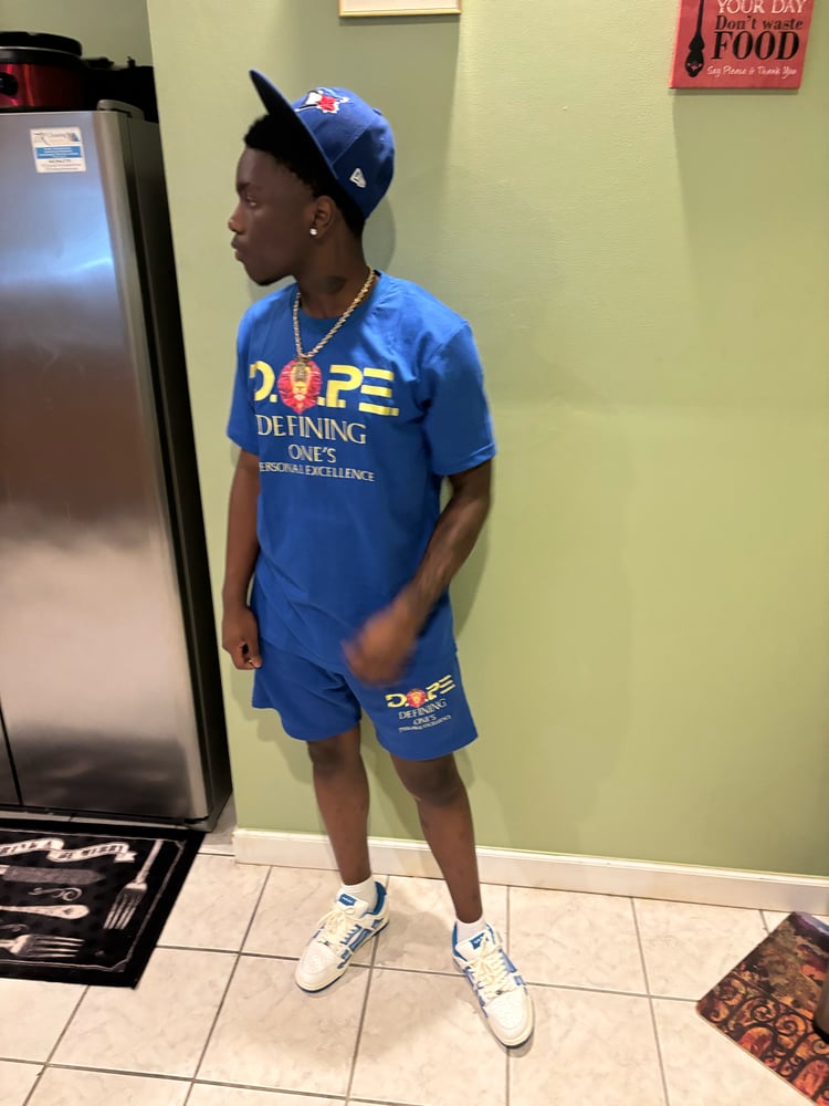 Image of Ocean Blue D.O.P.E Shorts Set
