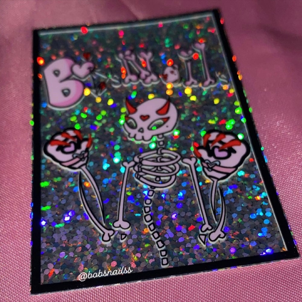 Image of Bobs Nails Skeleton Kitty Paws Holo