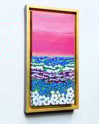 Image 2 of Pink Sky - Hand painted Floral Art - 6x12"; Framed copy