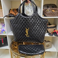 Large Quilted Tote with Pouch