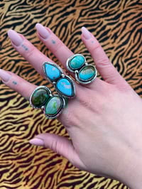 Image 1 of Sterlingsilber Ringe mit 2 Türkisen 