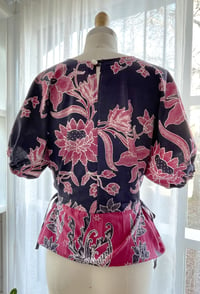 Image 3 of Holly Stalder Vintage Batik Fabric Tie Side Shirt 