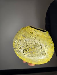 Image 8 of Yellow Crackle Vase #2