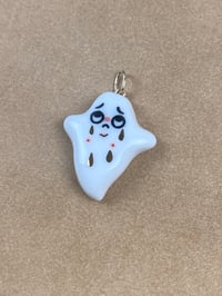 Image 2 of Sad Ghost pendant - gold lustre