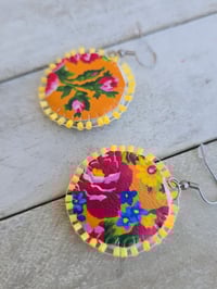 Image 3 of Neon Orange rainbow earrings 