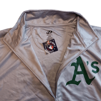 Image 4 of Dynasty Oakland A's Athletics Full Zip Mens Jacket Size 2xl Gray MLB
