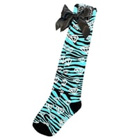 Image 1 of zebra diamond socks *blue*