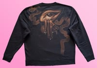 Image 3 of “MARILYN” CUSTOM BLEACH PAINTED PULLOVER SWEATSHIRT XL