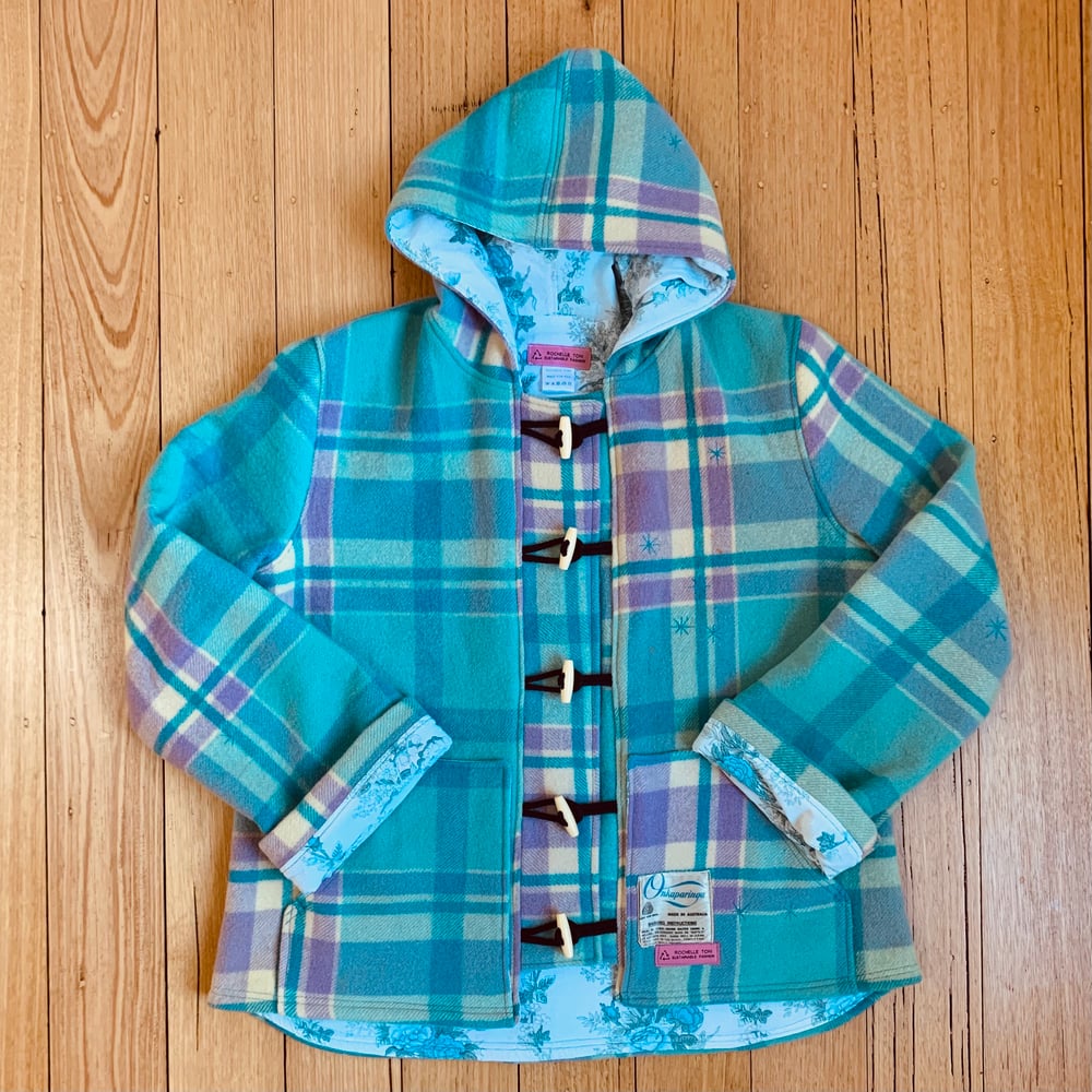 Duffle Coat - Teal/Purple