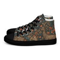 Image 1 of Boho Nature Cottagecore Inspired Deer in The Forest Men’s high top canvas shoes