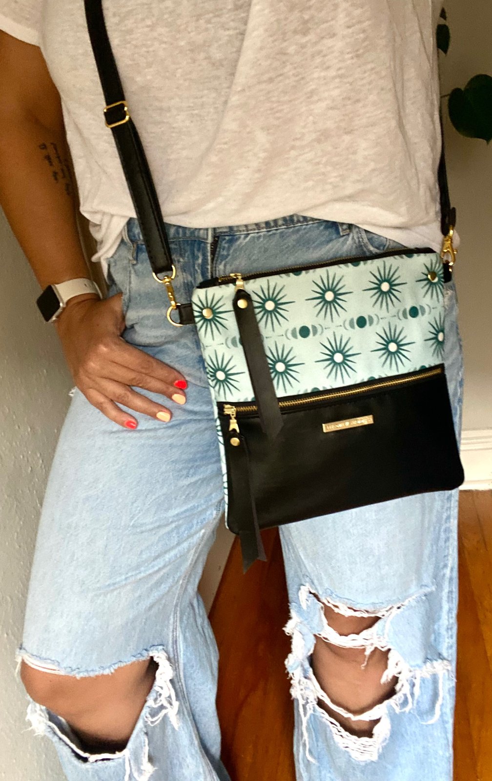 Sunburst Moons crossbody | Hannah Wingate Designs