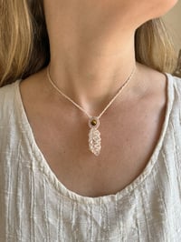 Image 2 of macrame pendant with clear quartz