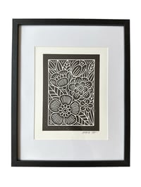 Image 1 of Framed Floral Block Print