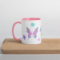 Image 2 of Illustration Butterfly and Moths Mug cold palette with Color Inside