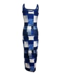 Blue Jean Print Spaghetti Strap 