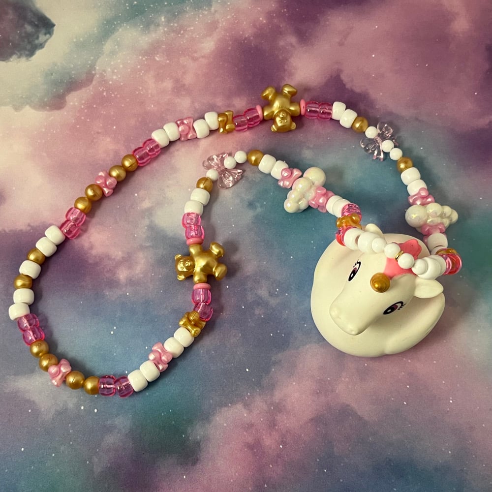 Image of Unicorn Rubber Ducky Kandi Necklace